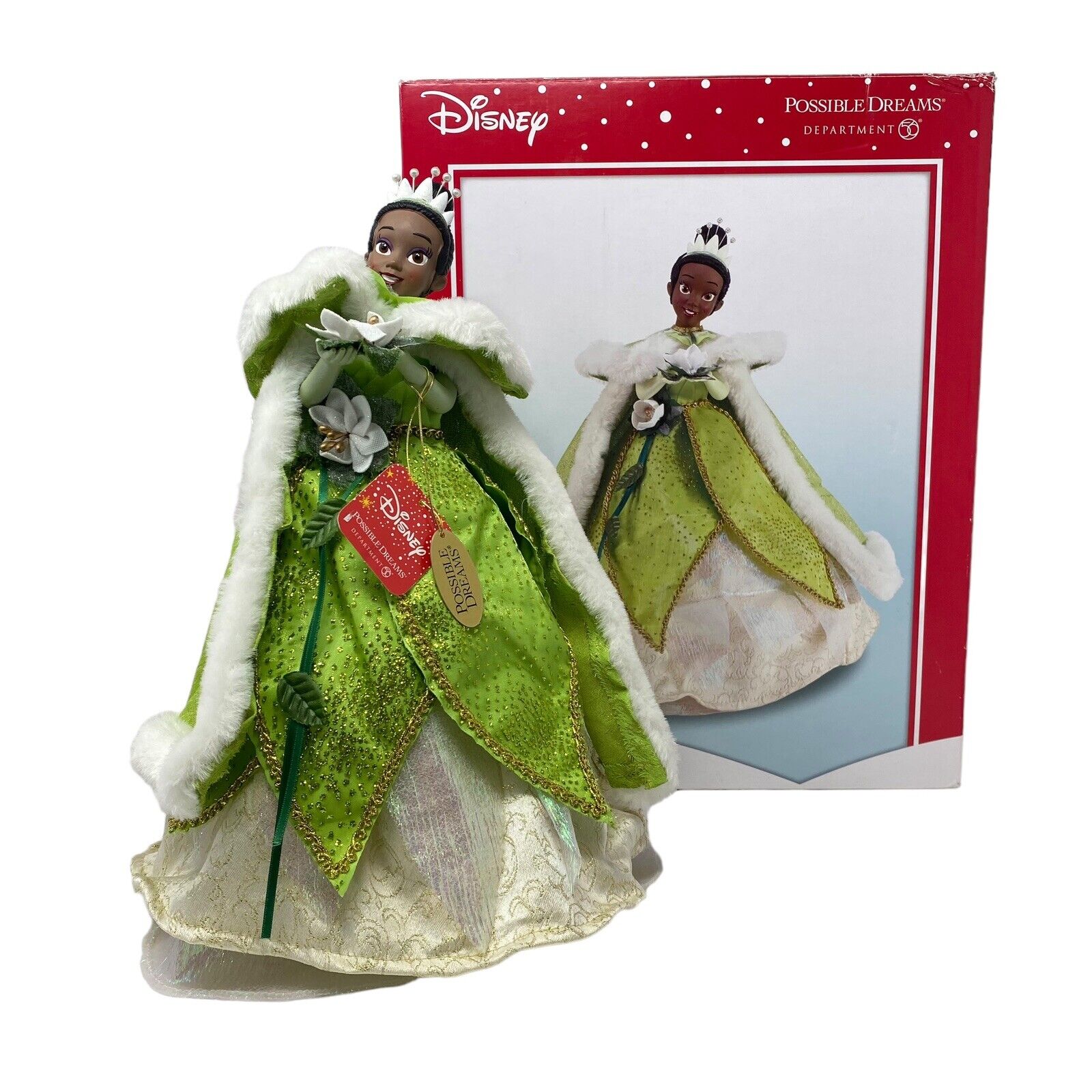 Retired DEPARTMENT 56 DISNEY  Possible Dreams TIANA Prinecess TREE TOPPER new