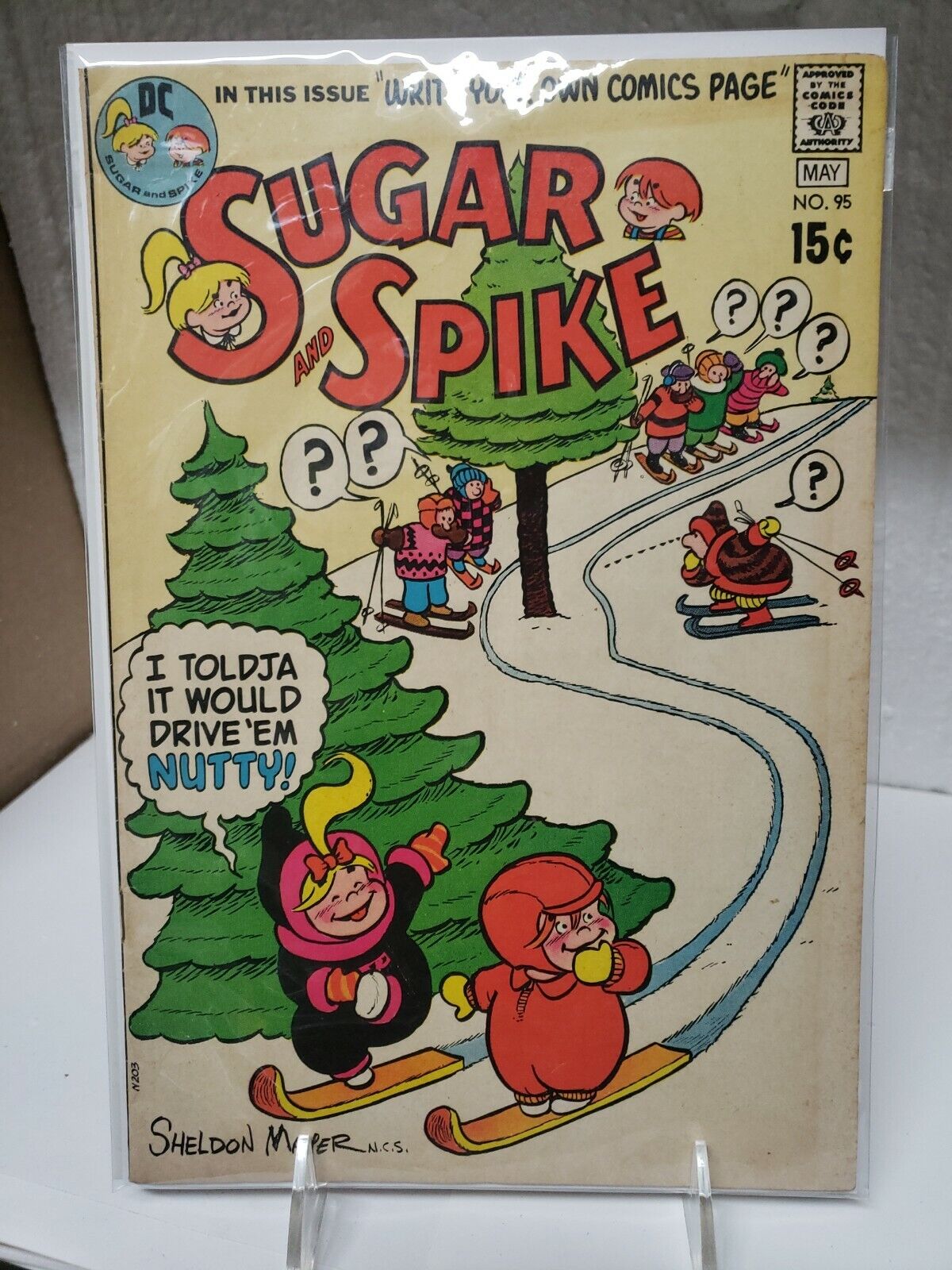 Sugar and Spike #95   Skiing gag cover- DC Comics 1971 - Sheldon Mayer  (E961)