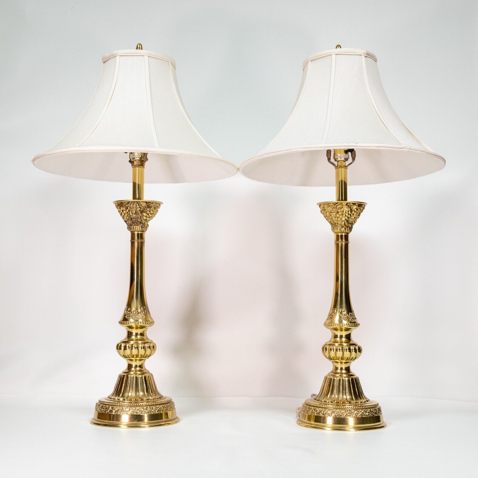 Fantastic Pair of 1960s Stiffel Monumental Tommi Parzinger Lamps - Heavy Brass