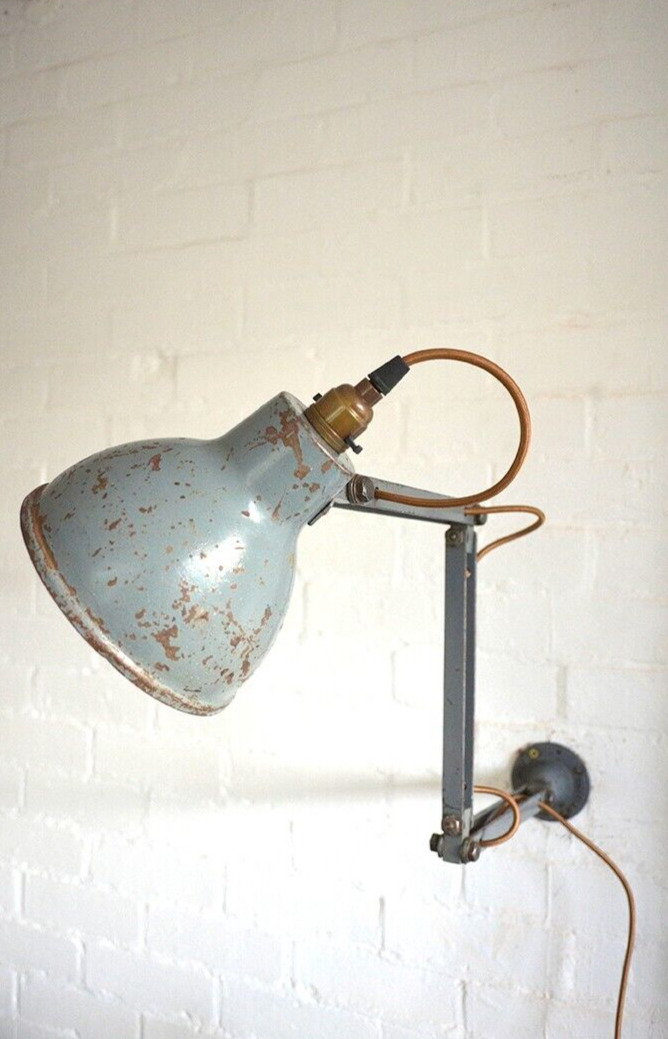 VINTAGE british made anglepoise style industrial lamp  - wall mount