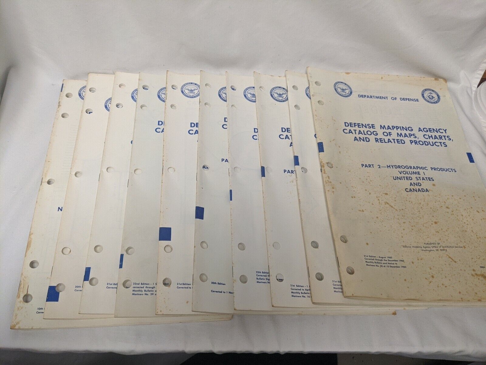 Department Defense Mapping Agency Catalog Maps Charts 10 Volumes 1982-1983 I X 