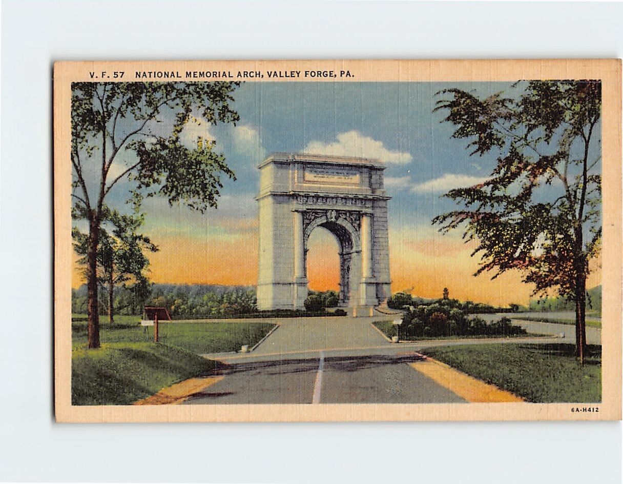Postcard National Memorial Arch Valley Forge Pennsylvania USA