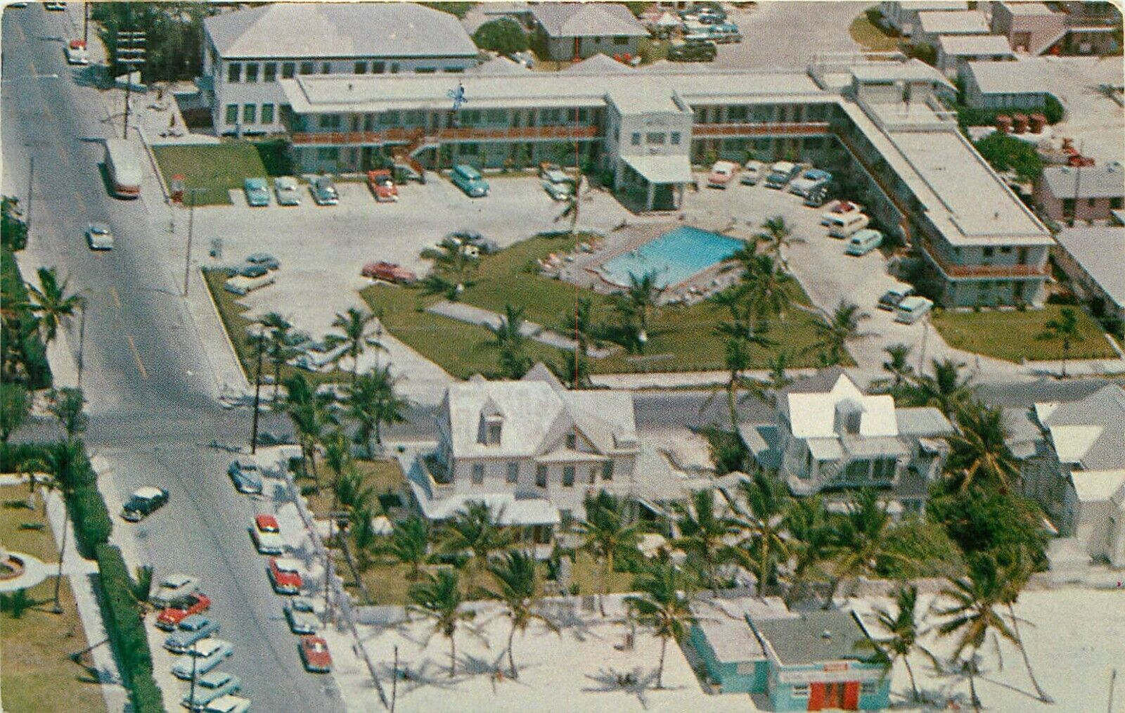 Southern Most Motel Key West Florida FL  pm 1957 South and Duval Postcard