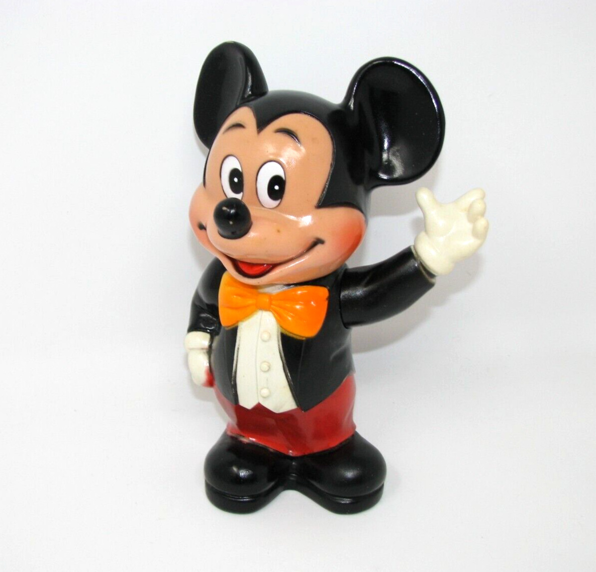 Vintage Walt Disney Productions Mickey Mouse Rubber Piggy Bank W/Stopper