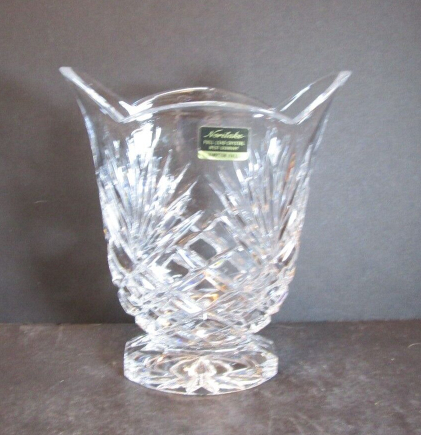 Noritake Hampton Hall Full Lead Crystal Glass Vase Clear With Label 6.5\