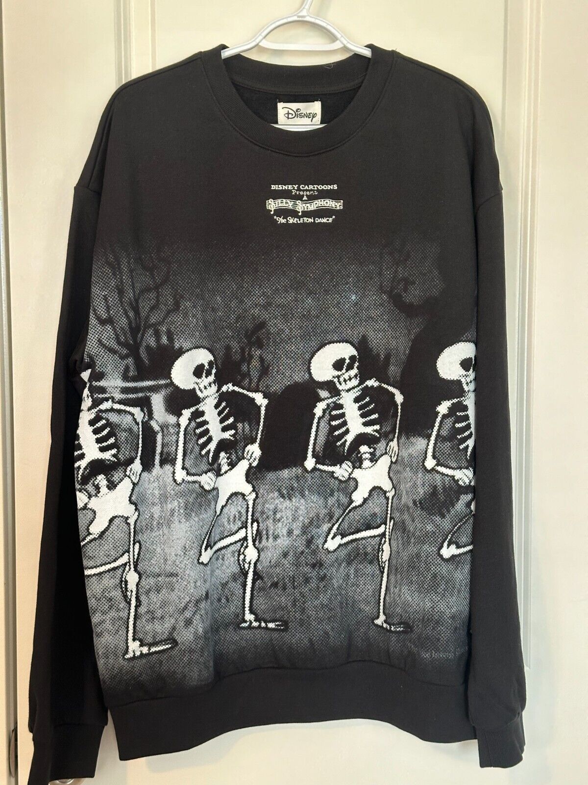 Disney Parks Skeleton Dance Silly Symphony pullover fleece sweatshirt XL NWOT