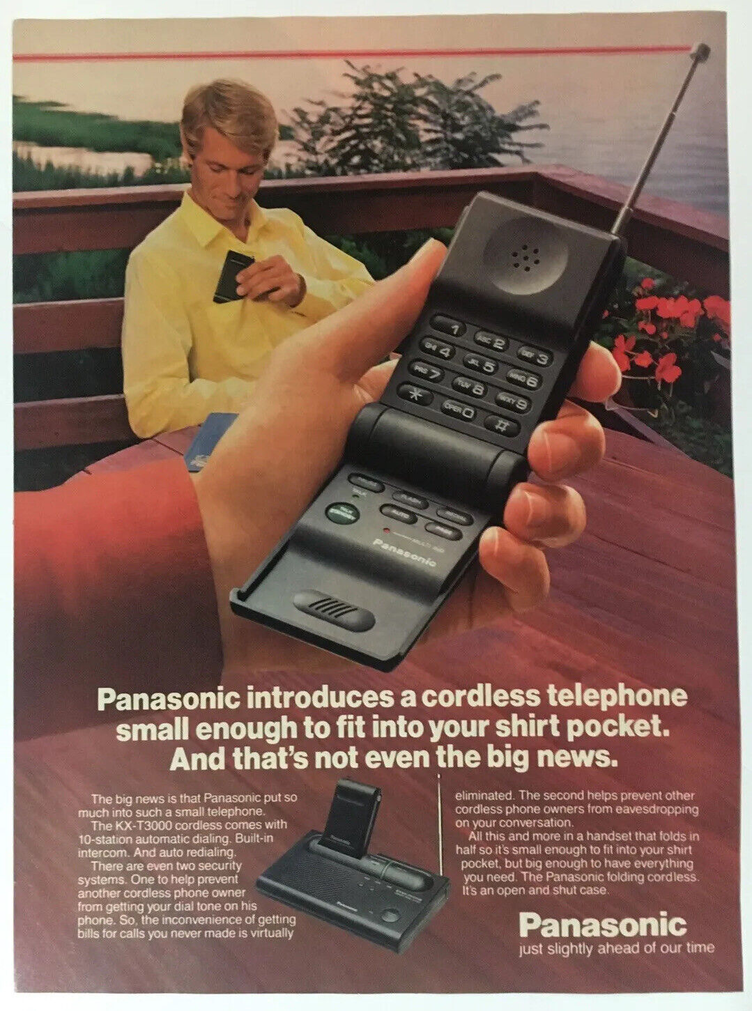 Panasonic Cordless Phone 1987 Vintage Print Ad 8x11 Inches