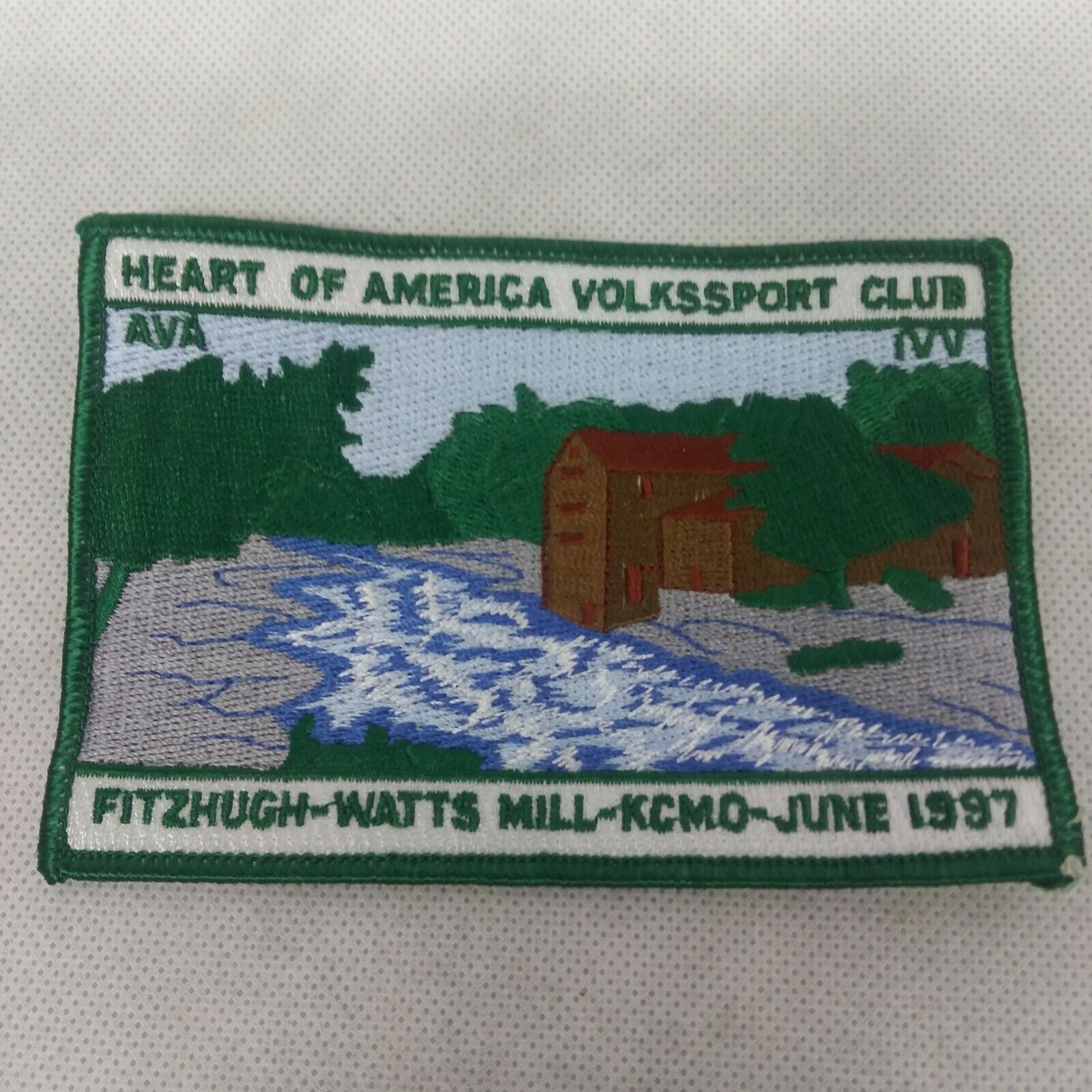 1997 AVA Volkssport Patch Heart of America Fitzhugh Walls Mill KCMO New