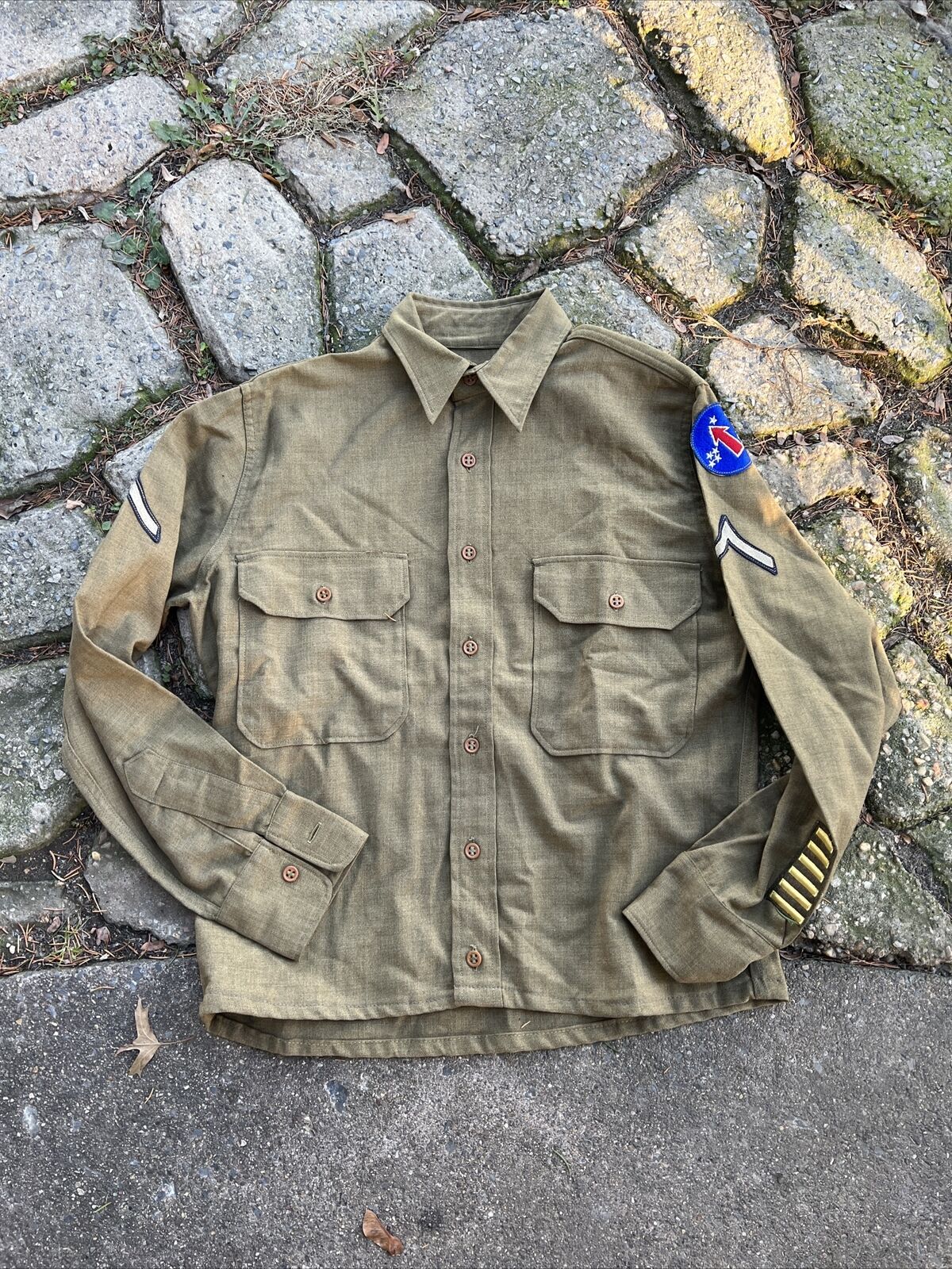 WW2 US Army Private’s OD Shirt Cropped (O449