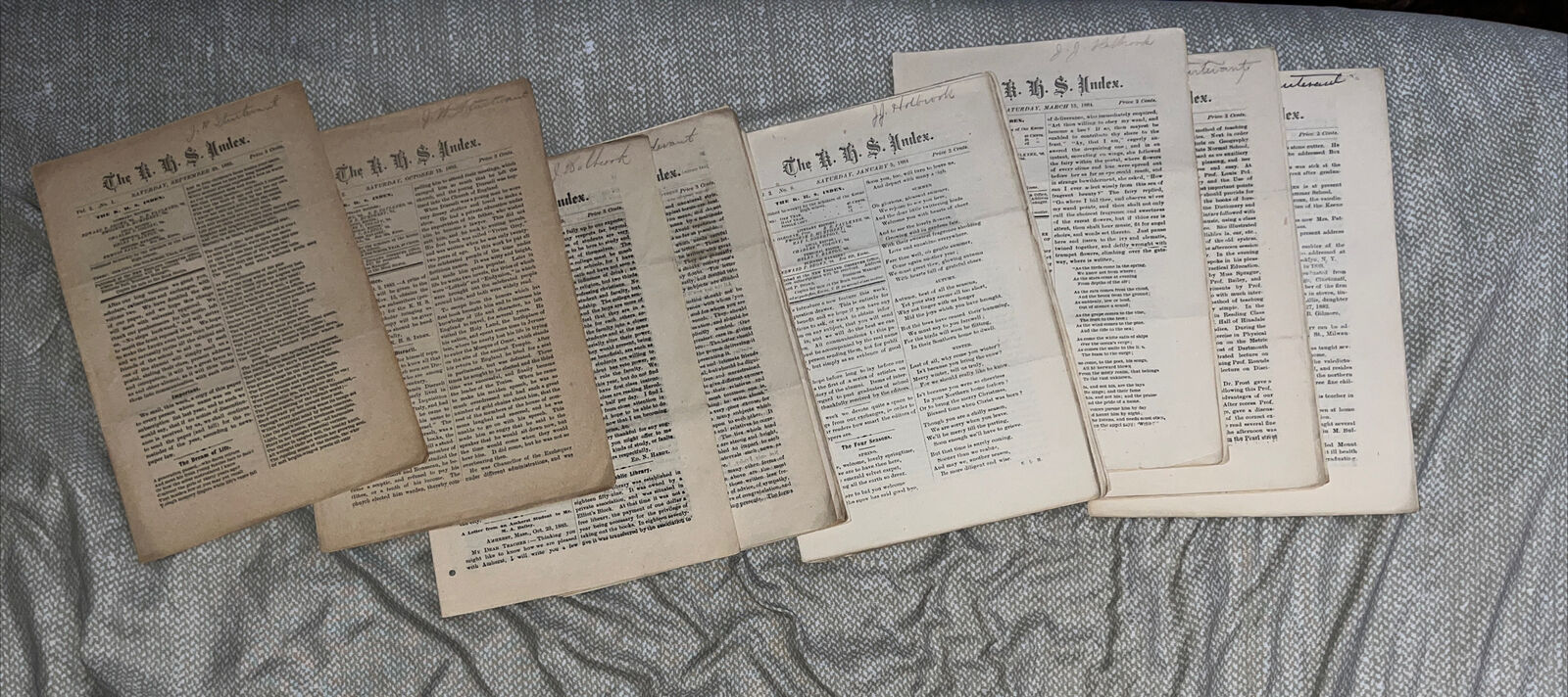 1883 Antique Keene NH High School KHS Index Vol 2, No 1 - 18 Issues Essays &More