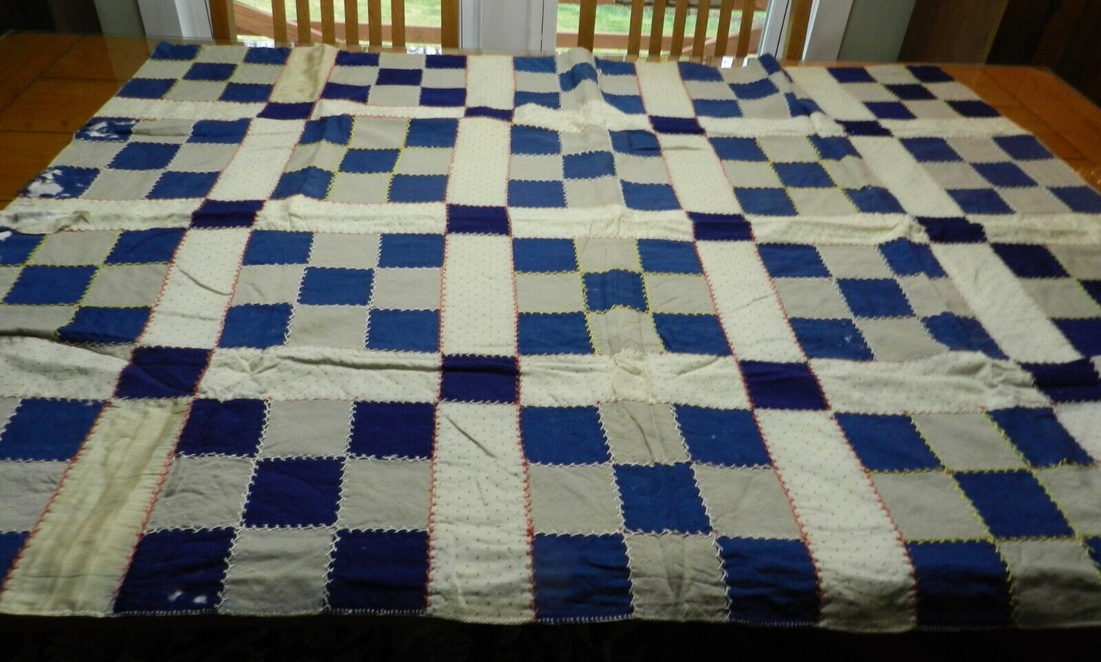Antique Blue Handmade Quilt 43x55\