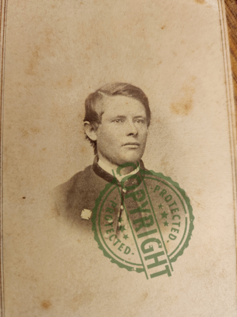 Civil War Unidentified Soldier wearing a 5th Corps badge, Bust View
