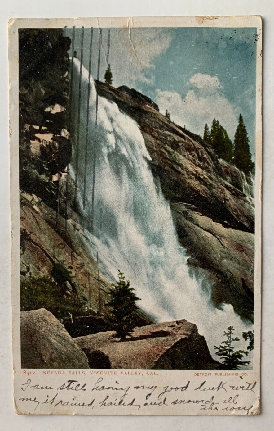 1906 CA Postcard California Yosemite National Park Valley Nevada Falls waterfall