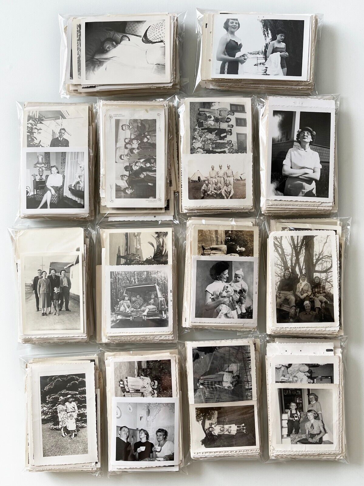 Vintage PEOPLE Photo Lot of 100 random B&W and Sepia Snapshots Old Photos