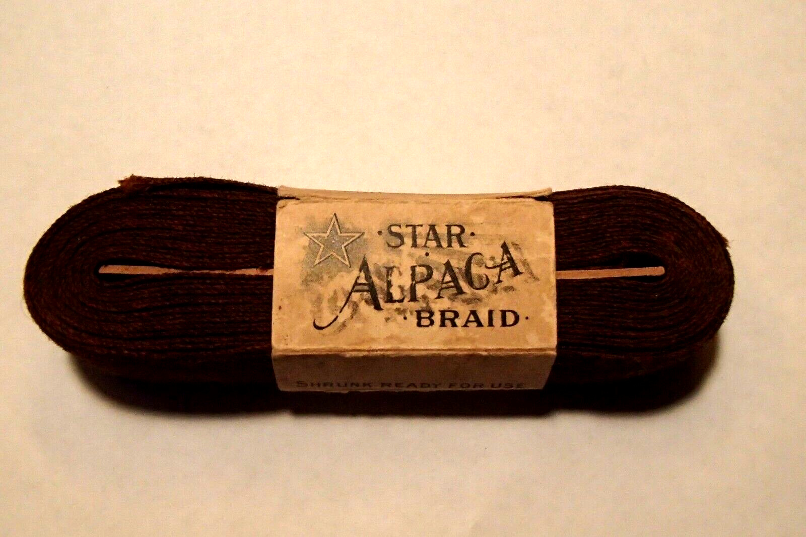 Antique 1800\'s Star Alpaca Brown Wool Braid