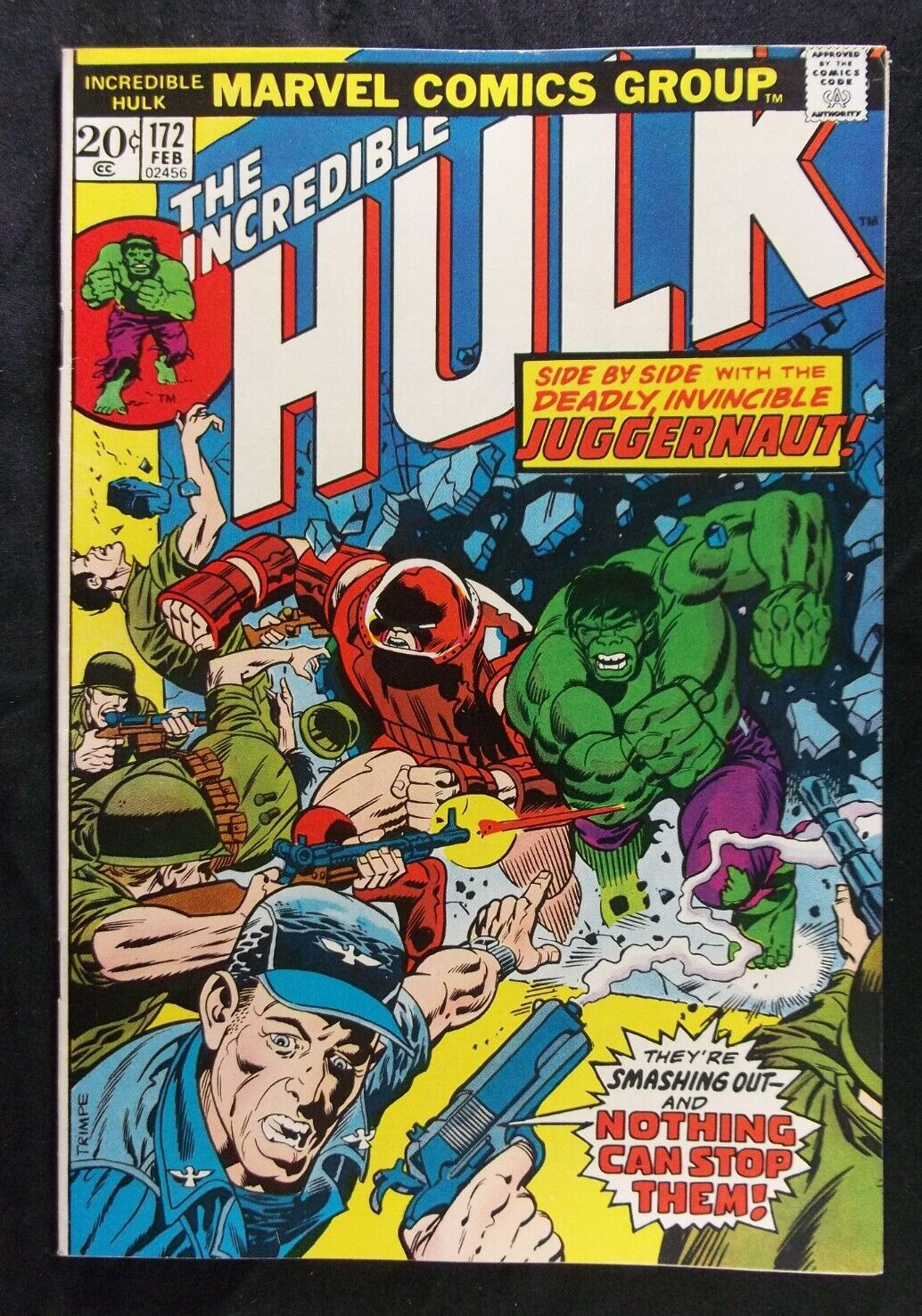 Incredible Hulk #172 VF 7.5 Juggernaut vs Hulk Trimpe Art vintage marvel 1974