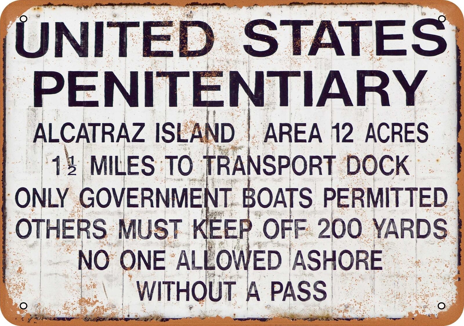 Metal Sign - Alcatraz Prison - Vintage Look Reproduction