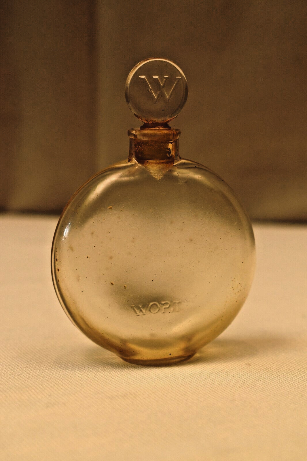 Antique René Lalique Clear Glass 'Worth' Perfume Bottle France Empty Collectible