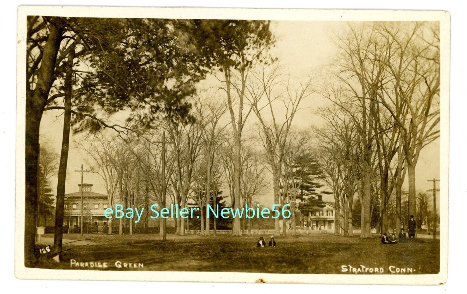 Stratford Conn CT - HOUSES FROM PARADISE GREEN - RPPC Postcard