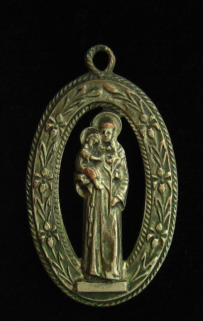 Vintage Saint Anthony Medal Religious Holy Catholic