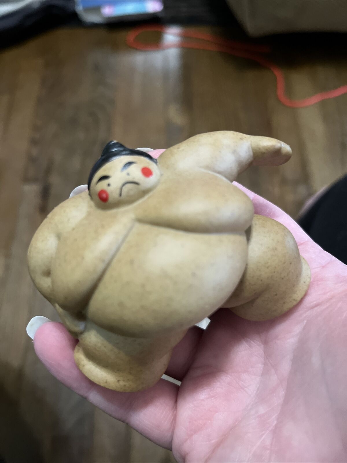 SETO Japanese Sumo Wrestler Figures Shiko Pose Ceramic Japan