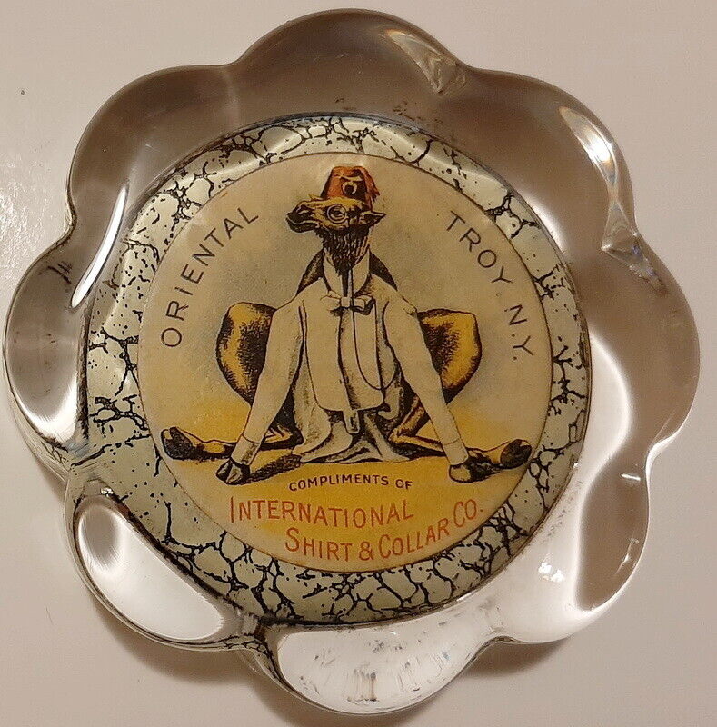 RARE Shriner Paper Weight, Troy, NY Compliments of International Shirt & Collar 