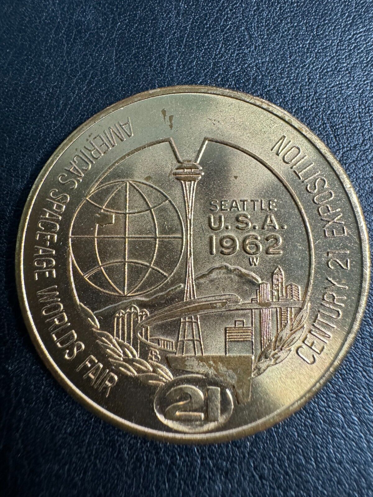 1962 Seattle Worlds Fair $1 Trade Token Century 21 Exposition Souvenir Coin WA 