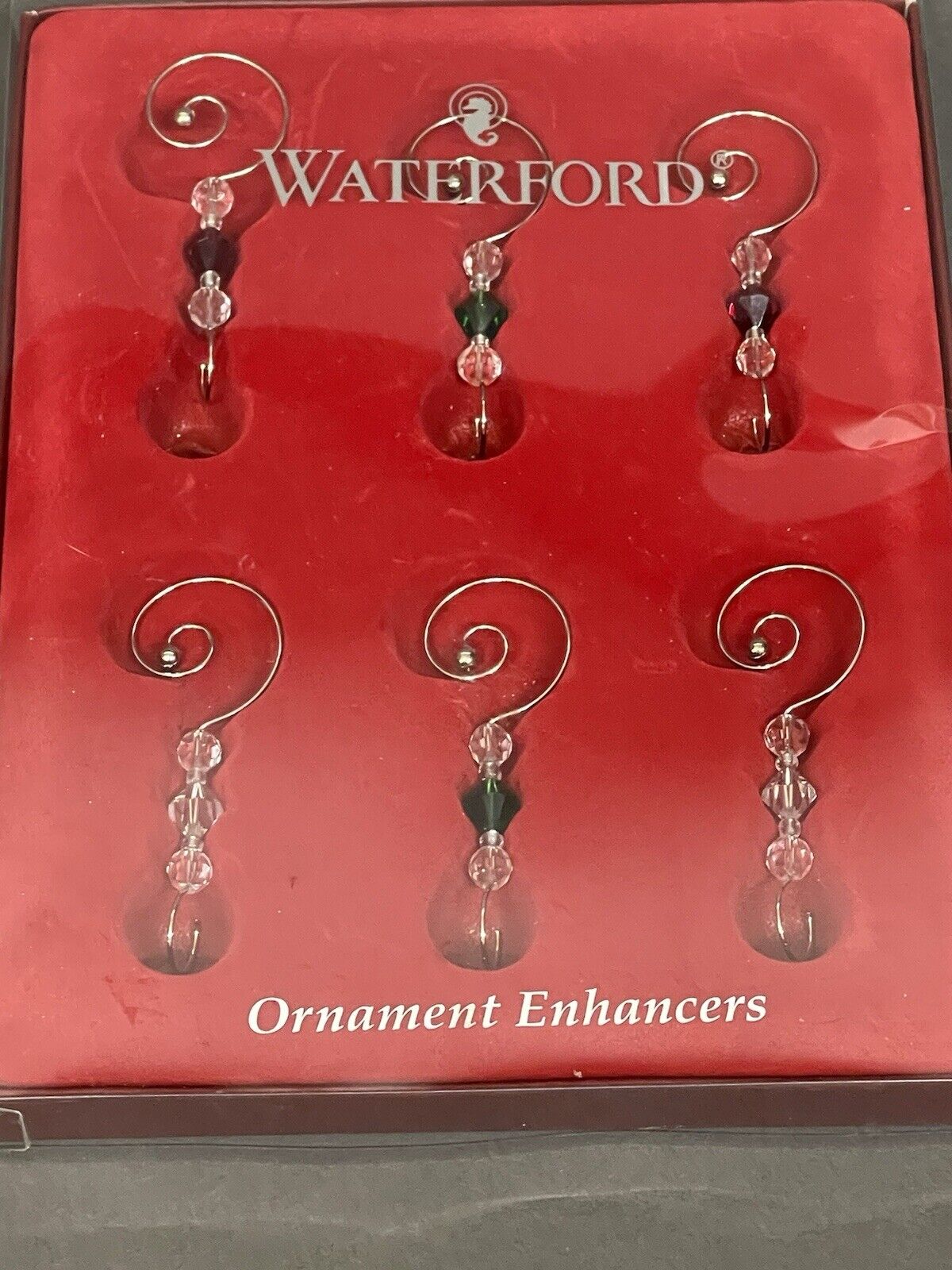 Marvelous Vintage Set of 6 Waterford Christmas Crystal Ornament Enhancers