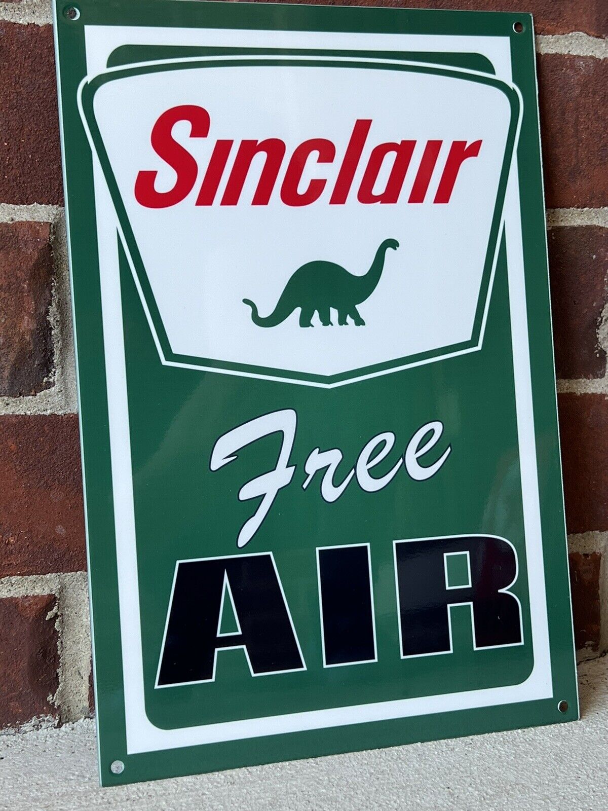 12” Sinclair Free Air Gasoline Oil  Heavy Metal Vintage Style Steel Sign