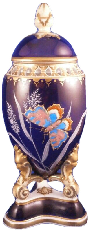 Antique 19thC Grainger Worcester Porcelain Raised Enamel Vase Porzellan English 