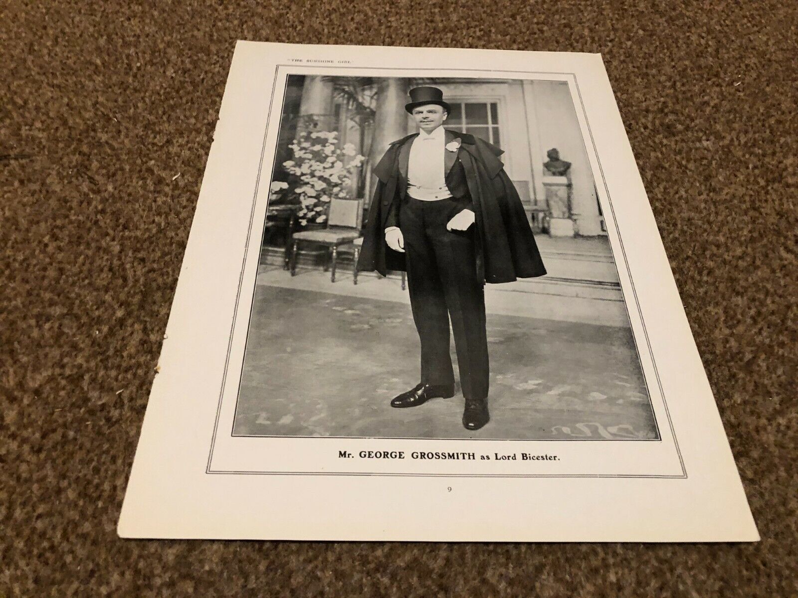 PLPS3 SUNSHINE GIRL PLAY ILLUSTRATION 11X8 GEORGE GROSSMITH AS LORD BICESTER