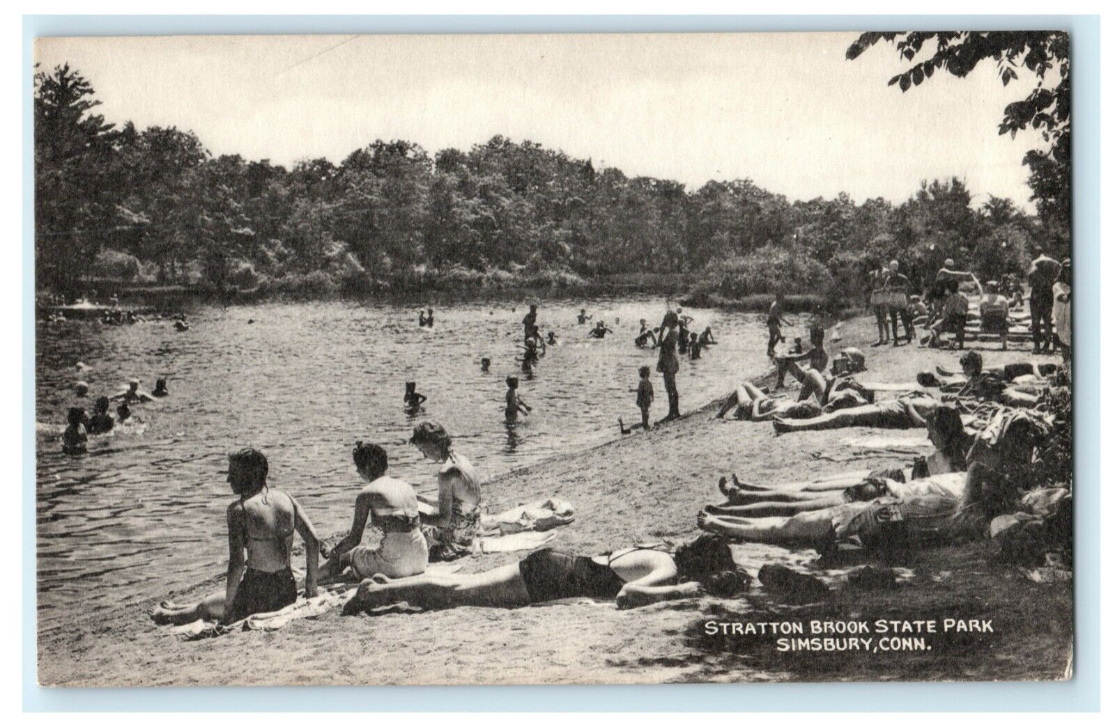 c1940\'s Stratton Brook State Park Simsbury Connecticut CT Vintage Postcard