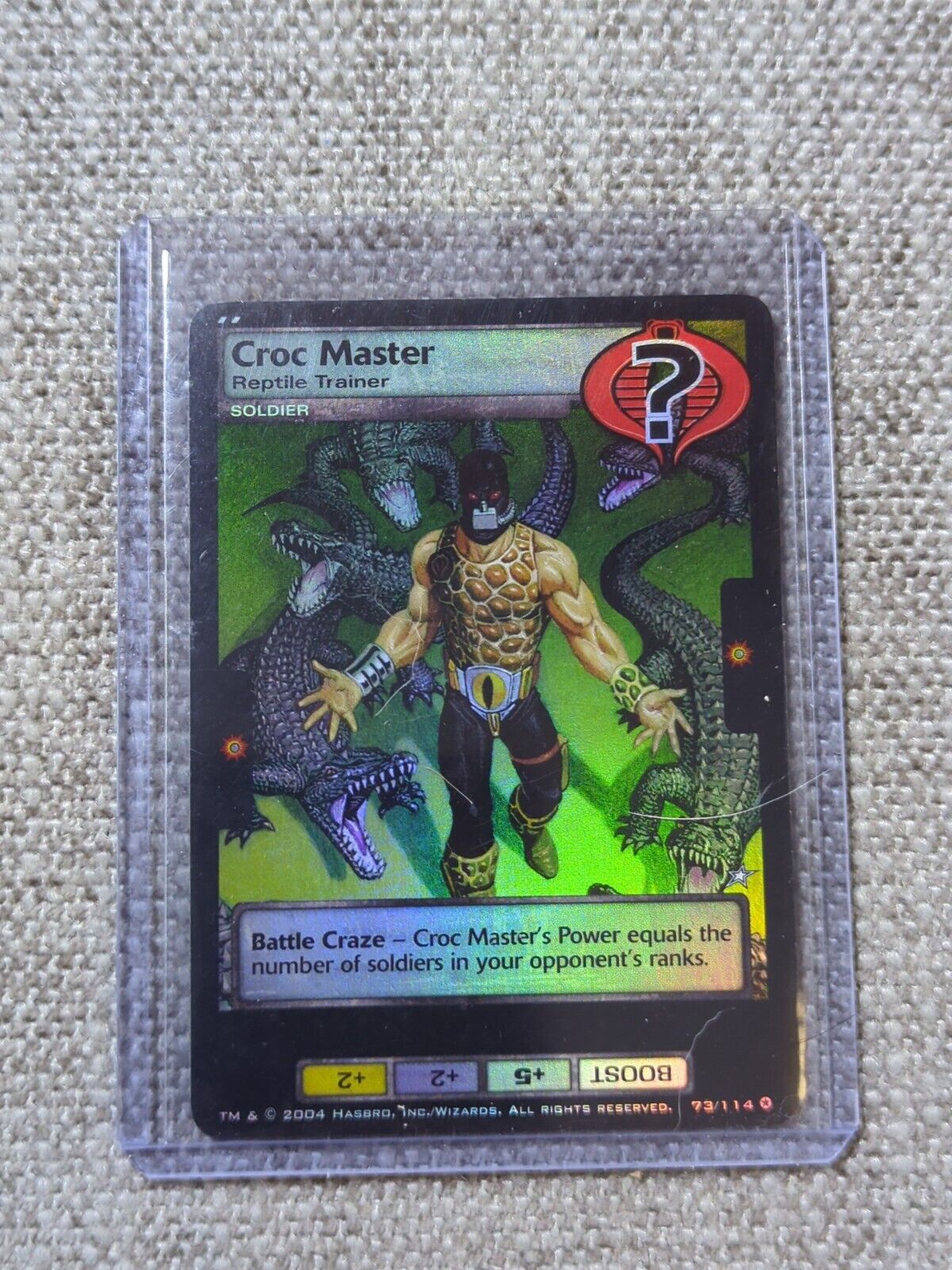 G.I. JOE Hasbro 2004 Croc Master Reptile Trainer Foil Card #73/114