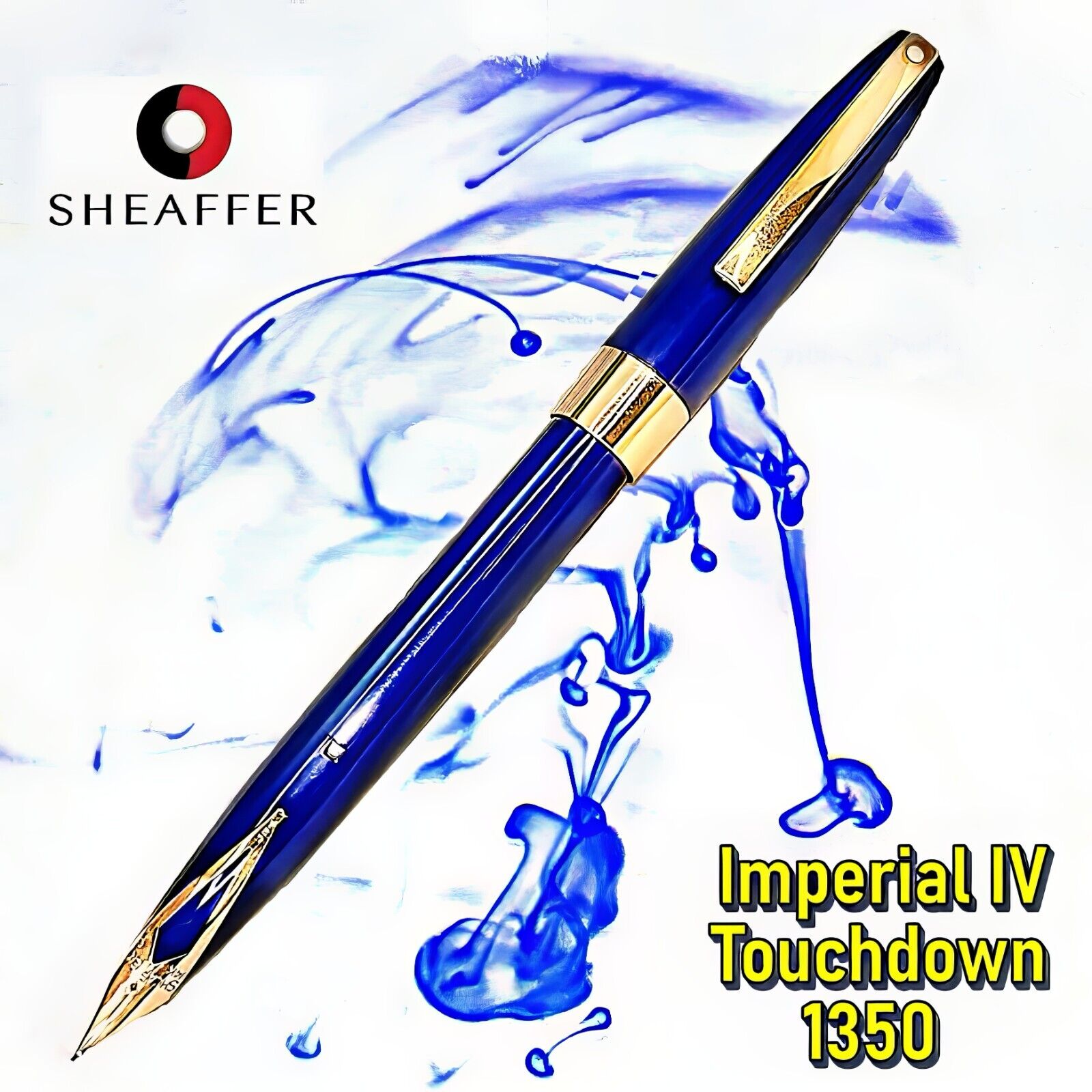 Sheaffer Touchdown Imperial IV Fountain Pen Blue 1350 14K F Gold Nib RESTORED