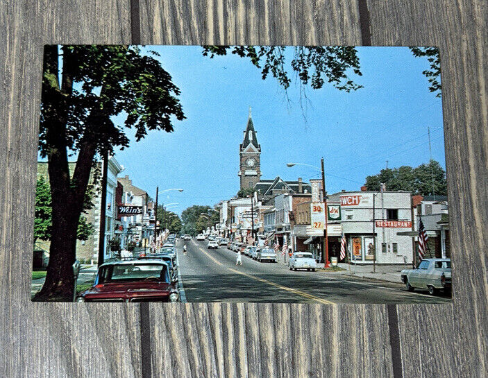 Vintage Main Street Clarion Pennsylvania Postcard Souvenir 