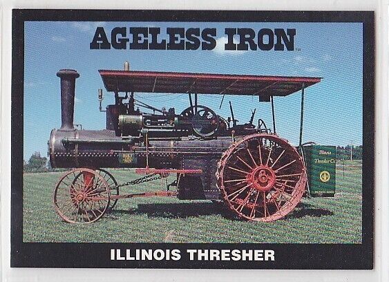 Vintage Illinois Thresher Steam Engine Farm Tractor Trading Card