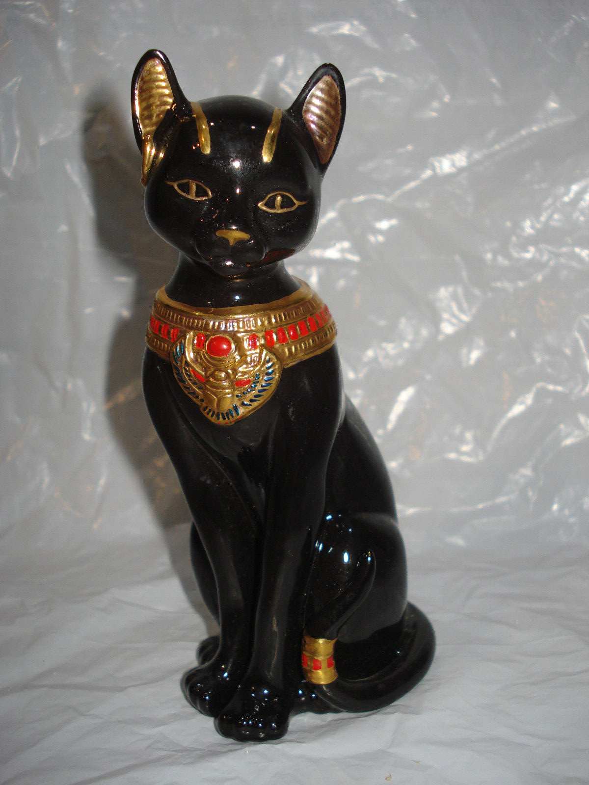 1995 Lenox Bastet Egyptian Goddess Cat Figurine Black and Gold 5.25\