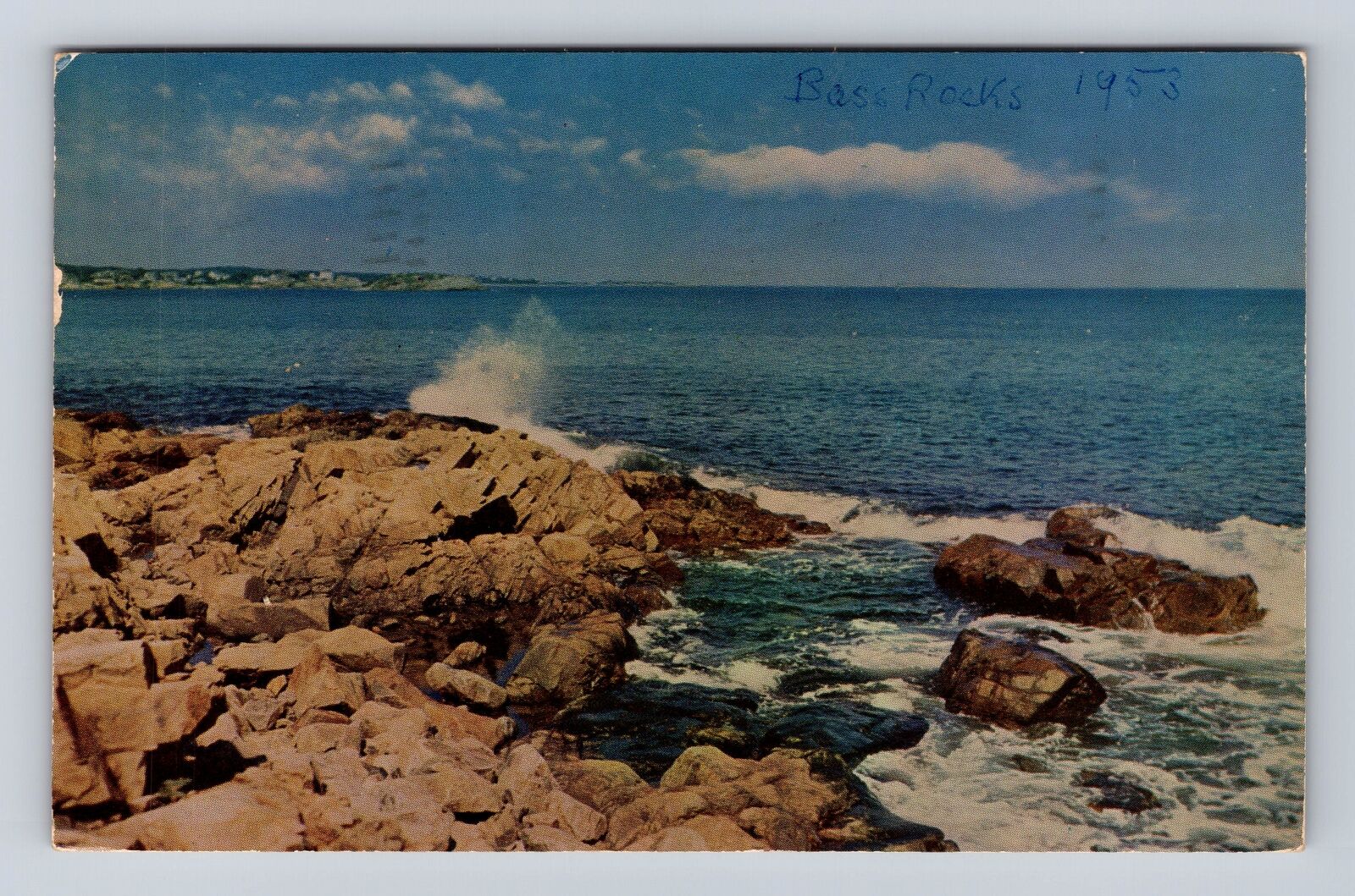 Gloucester MA- Massachusetts, Bass Rocks, Antique, Vintage c1953 Postcard
