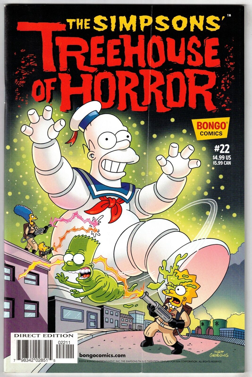 SIMPSONS TREEHOUSE OF HORROR #22 (2016)-GHOSTBUSTERS HOMAGE- LOW PRINT RUN- FINE