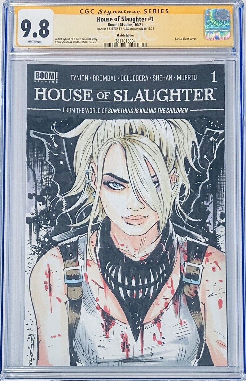 Boom House of Slaughter #1 SIKTC Original Art Sketch Signed Kotkin CGC 9.8 SS