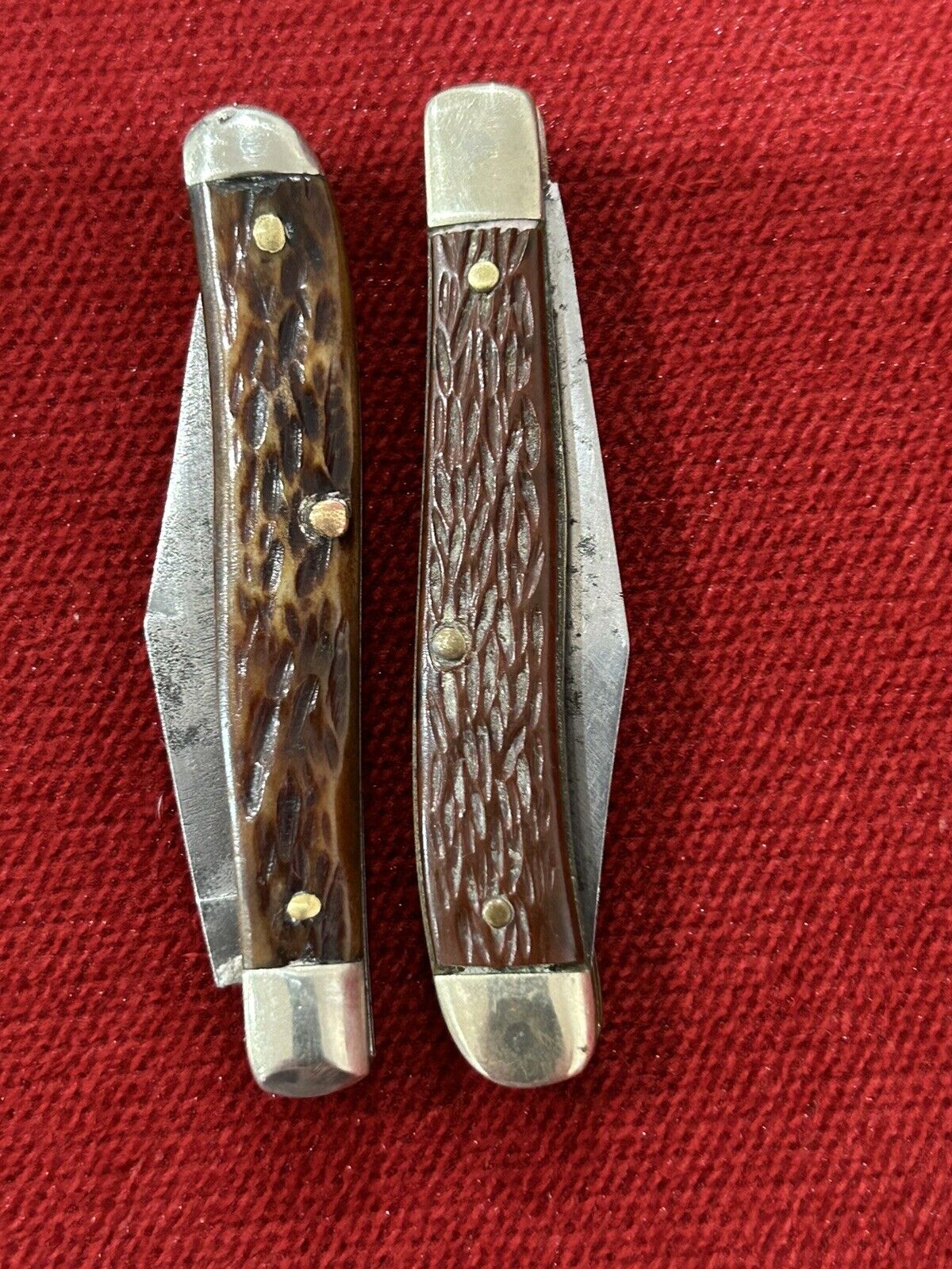 vintage pocket knife set of 2 black Ulster Hibbard Spencer - Bartlett Co.