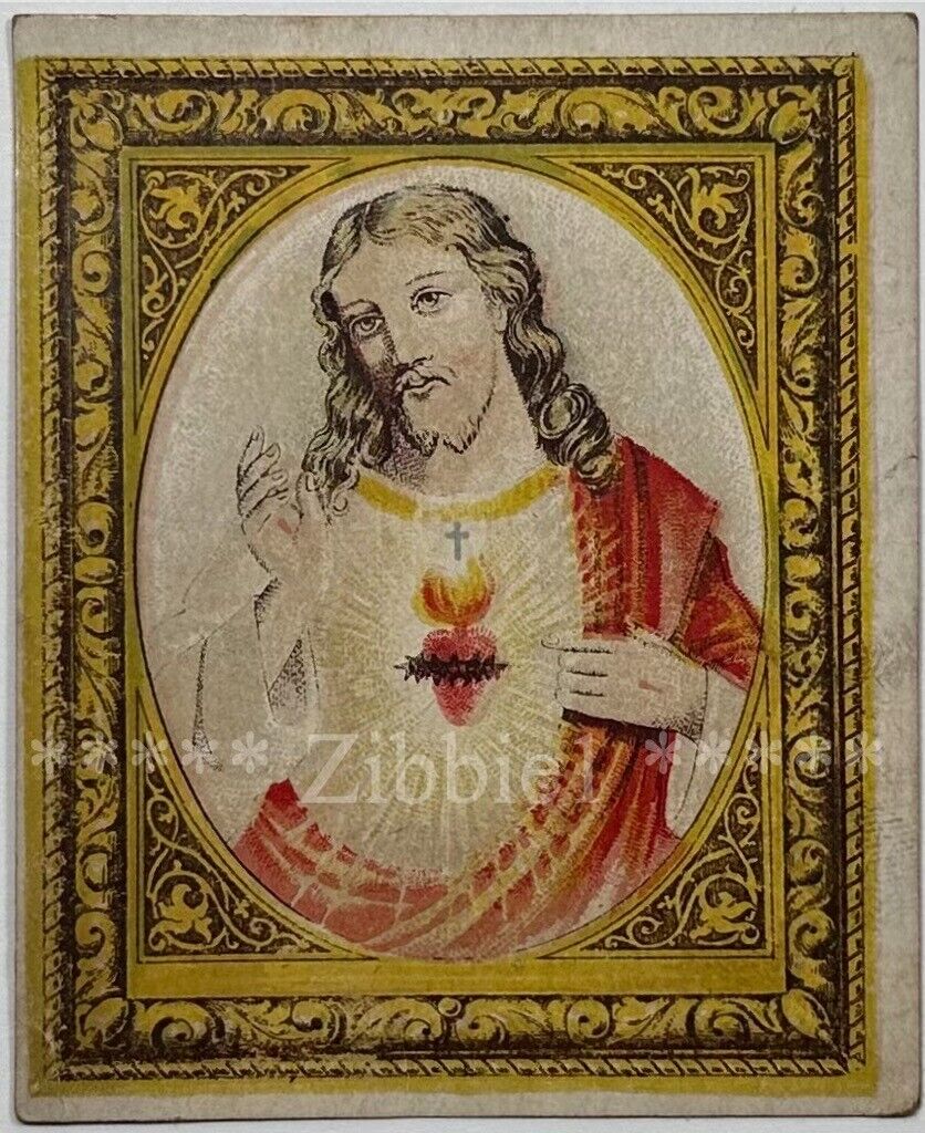Daily Offering to The Sacred Heart of Jesus, Antique Holy Devotional Prayer Card