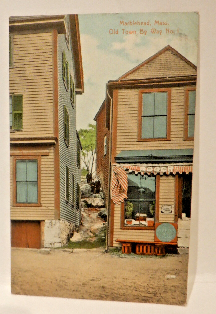 1911 Posted Real Photo RPPC Post Card Marblehead, Mass. Old Town by Way No. 1