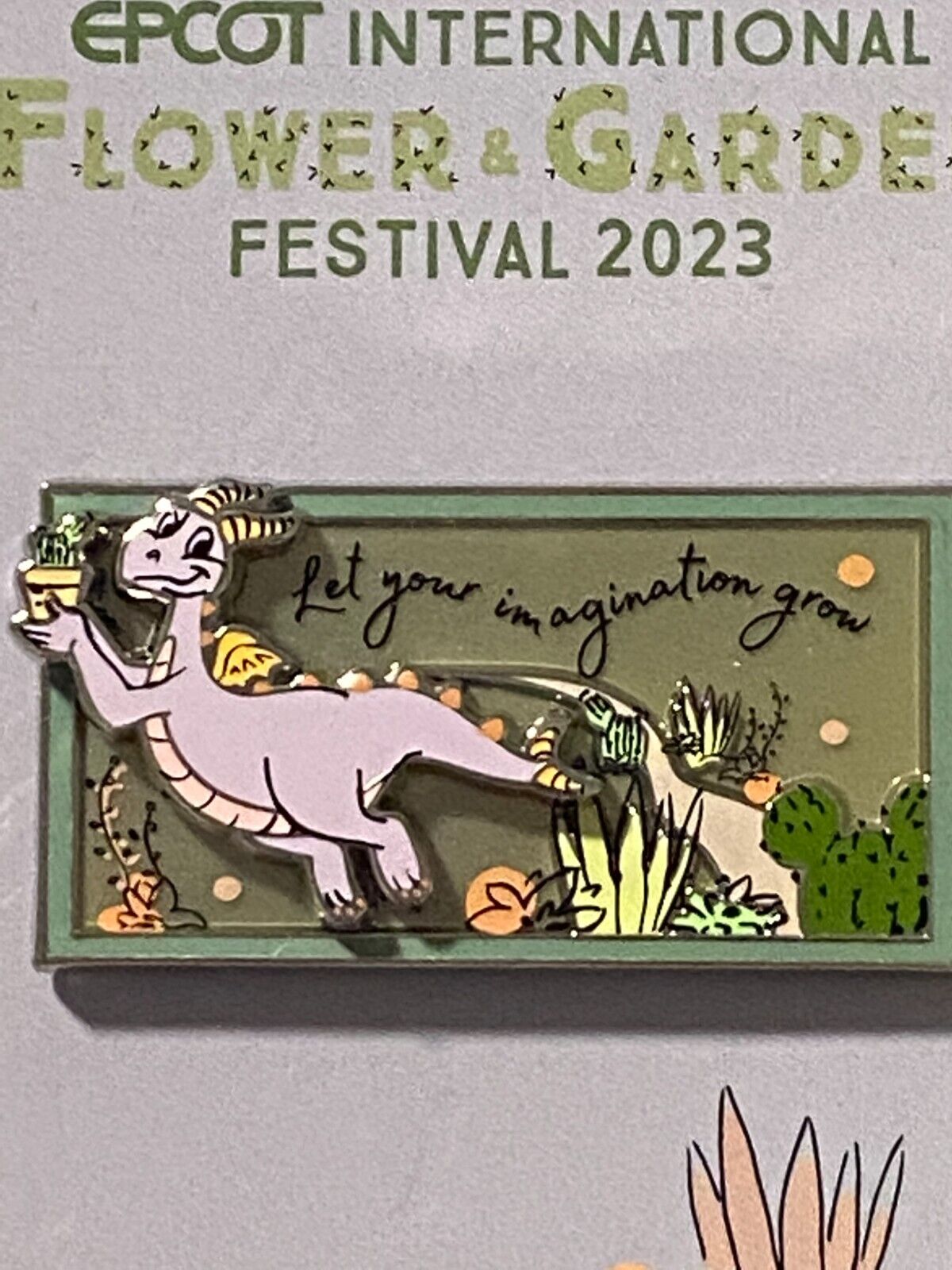 Figment 2023 Epcot Flower And Garden Festival LR Pin Let Your Imagination Grow