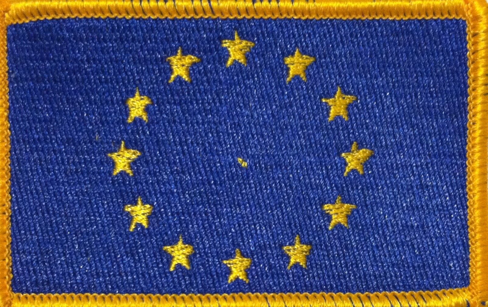 EUROPE (EU) Flag Tactical Military Patch W/ Hook & Loop Fastener Gold Border 
