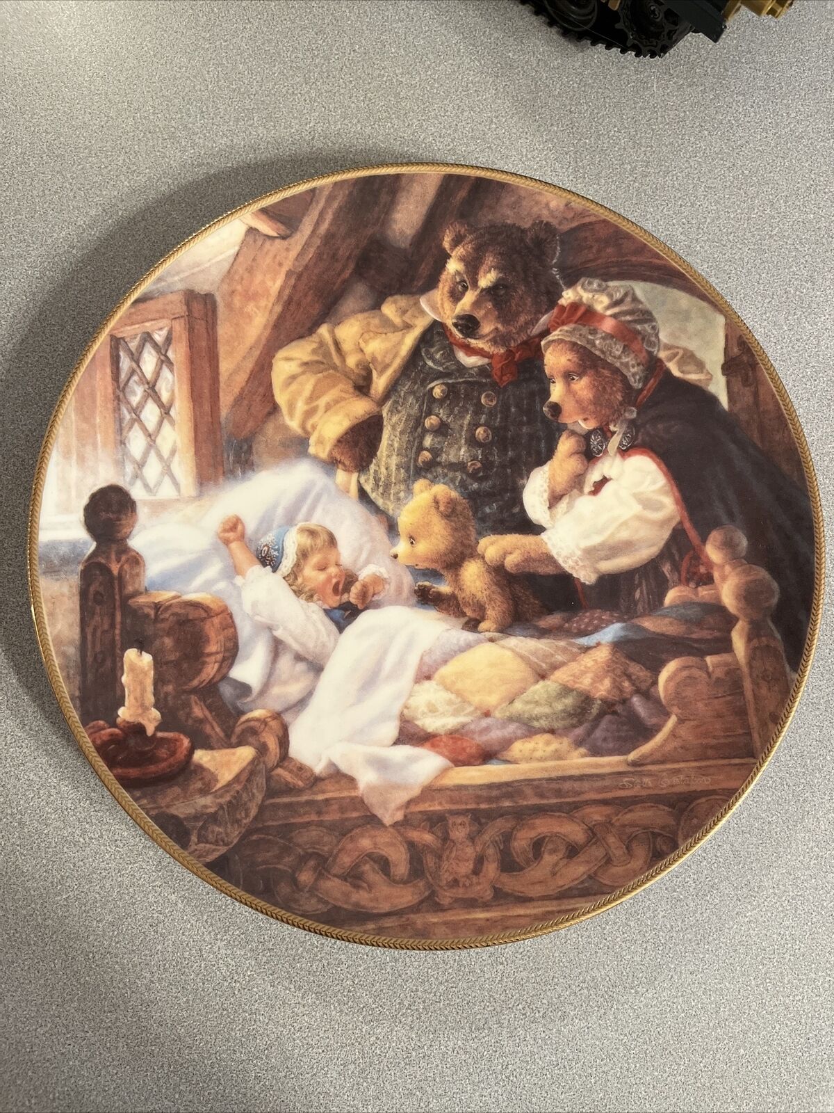 Edwin M Knowles Classic Fairytale Collector Plate Goldilocks And The Three Bears