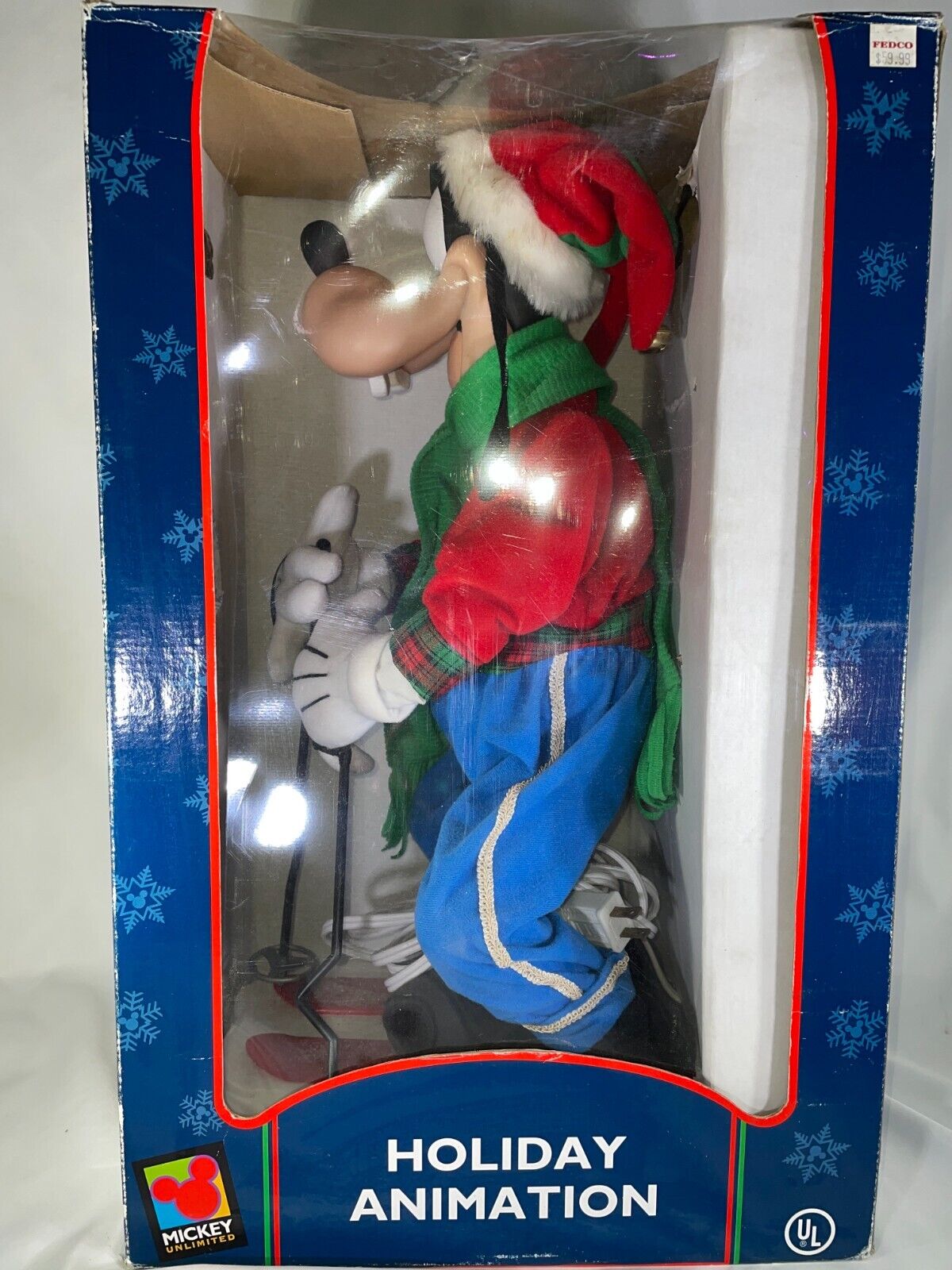 Rare 1998 Disney Santa's Best Goofy Ski Figurine, Holiday Animation, Vintage