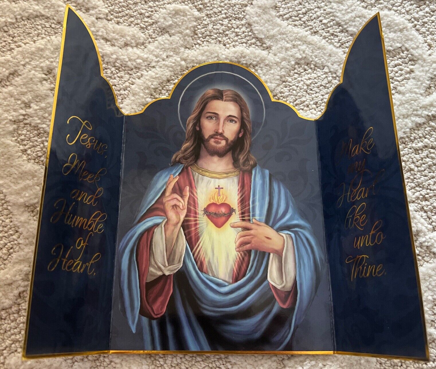 New Sacred Heart Of Jesus  Greeting Card  With Morning Offering Prayer 