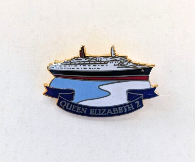 Queen Elizabeth II 2 cruise ship pin brooch