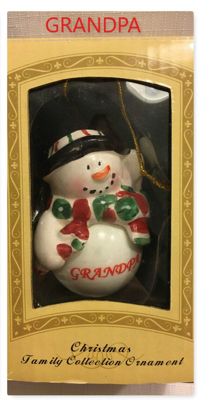 World Wide Basix Christmas Family Collection Ornament GRANDPA Vintage 